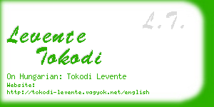 levente tokodi business card